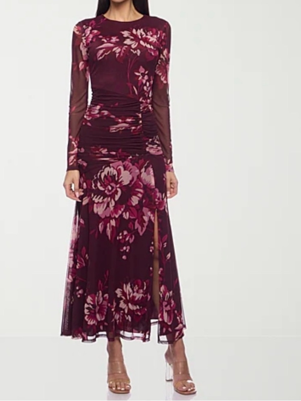✨Premier Amour Womens Scoop Neck Long Sleeve Floral Sheath Dress Size 12